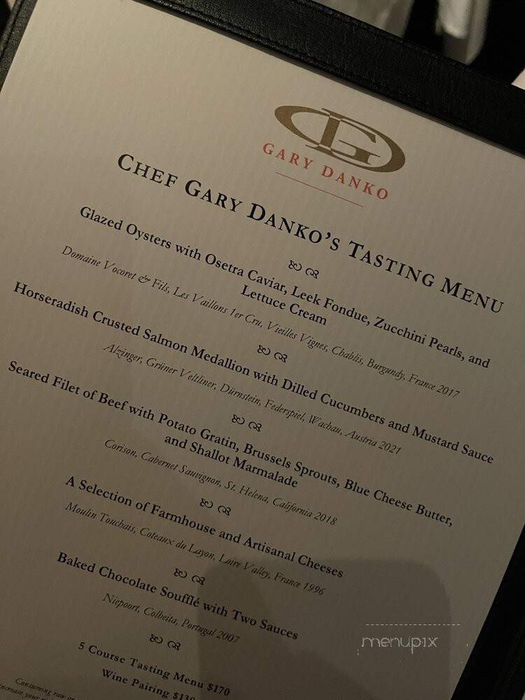 Gary Danko - San Francisco, CA menu_pic
