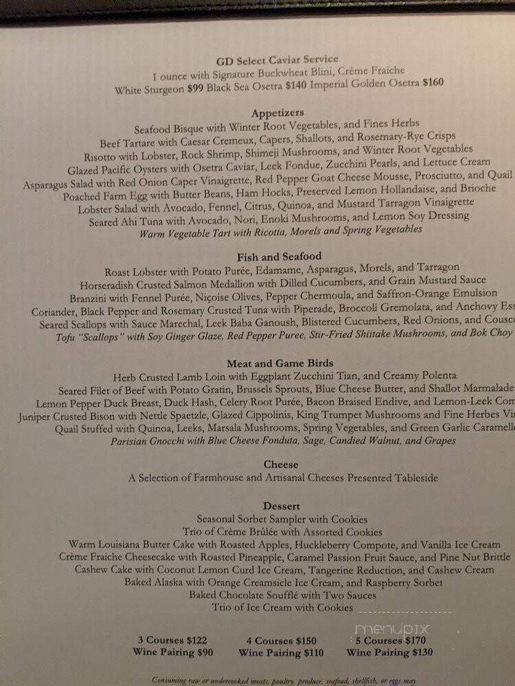 Gary Danko - San Francisco, CA menu_pic