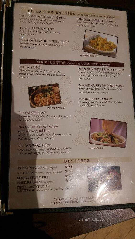 Thai Heaven - Hapeville, GA menu_pic