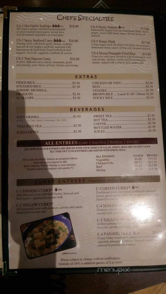 Thai Heaven - Hapeville, GA menu_pic