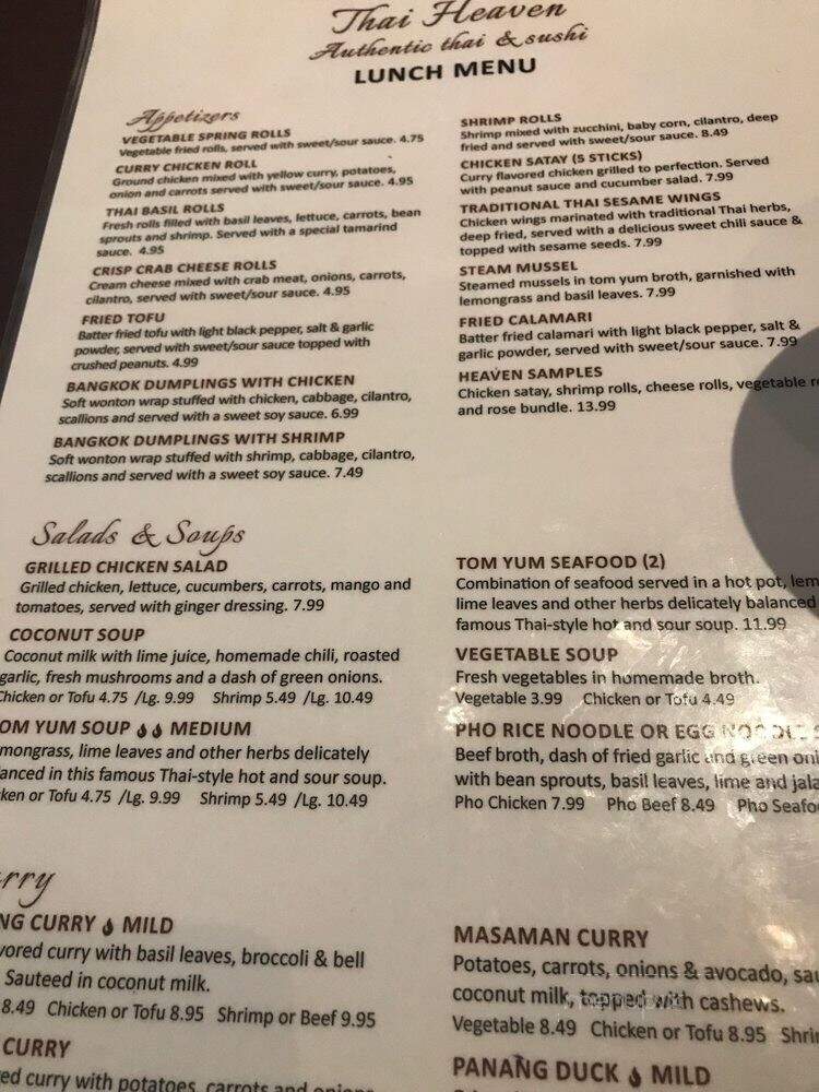 Thai Heaven - Hapeville, GA menu_pic