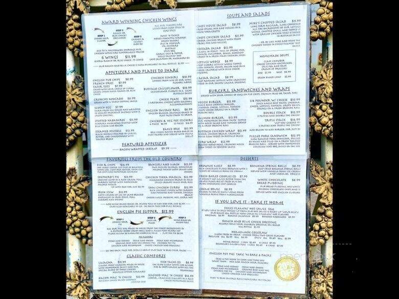 Phileas Fogg's Bar and Restaurant - San Diego, CA menu_pic
