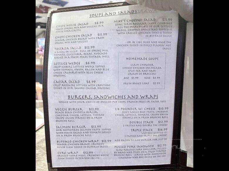 Phileas Fogg's Bar and Restaurant - San Diego, CA menu_pic