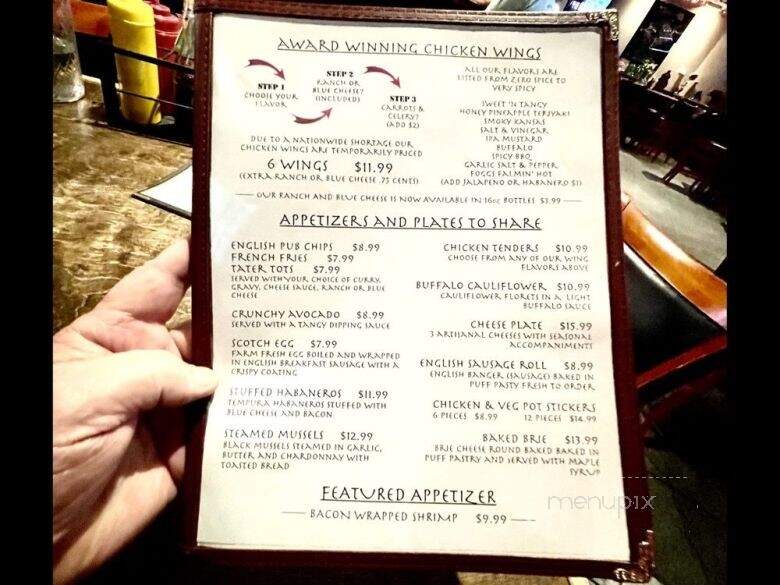 Phileas Fogg's Bar and Restaurant - San Diego, CA menu_pic