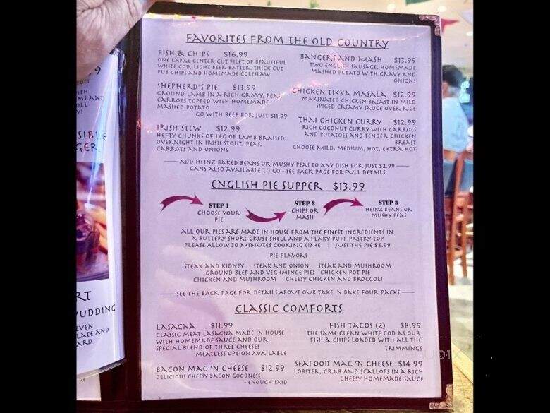 Phileas Fogg's Bar and Restaurant - San Diego, CA menu_pic
