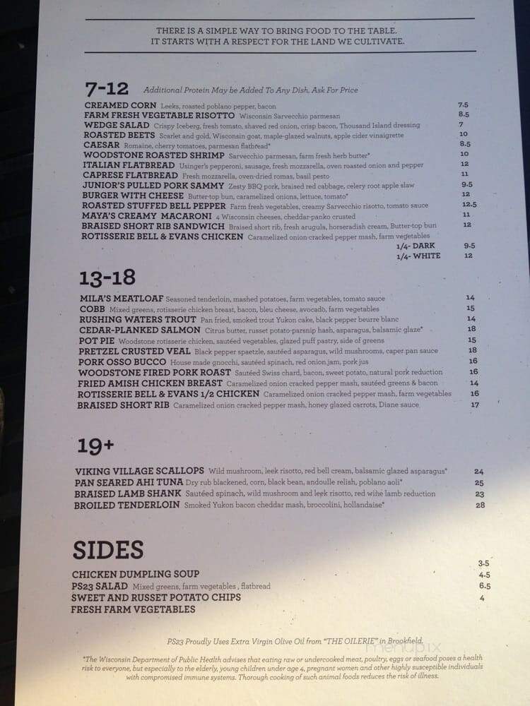 ParkSide 23 - Brookfield, WI menu_pic