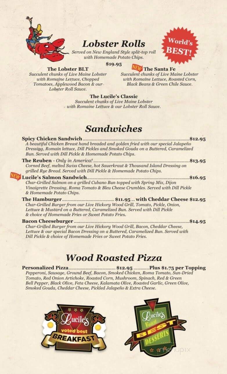 Lucile's Stateside Bistro - Fort Worth, TX menu_pic