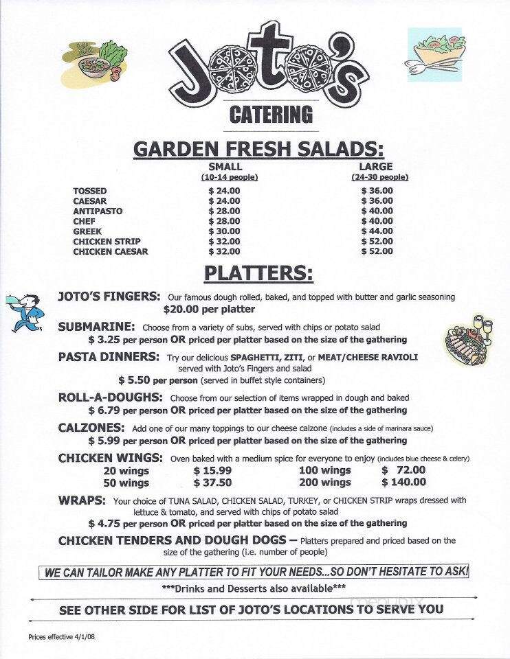 Joto's Pizza - Seminole, FL menu_pic