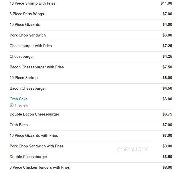Kelly's Place - Jacksonville, FL menu_pic