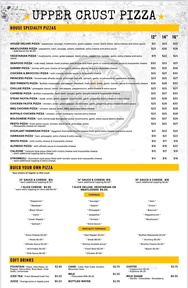 Upper Crust Pizza - Key Largo, FL menu_pic