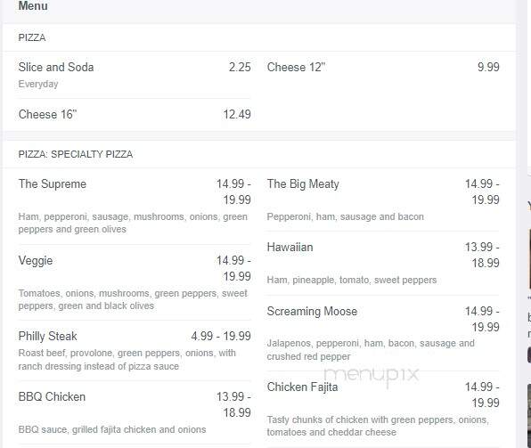 Moose - Elk Rapids, MI menu_pic