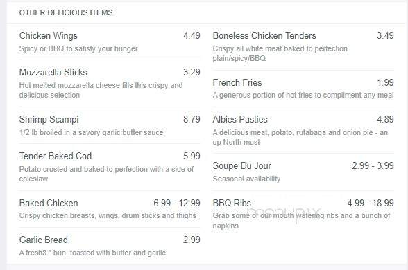 Moose - Elk Rapids, MI menu_pic
