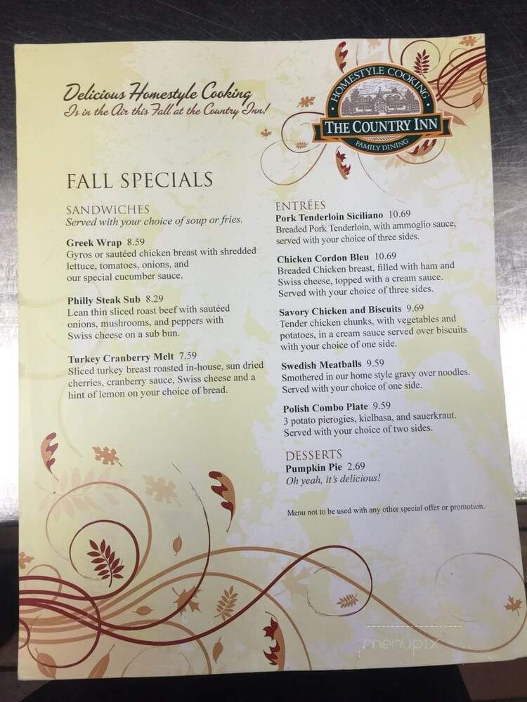 Country Inn - New Baltimore, MI menu_pic