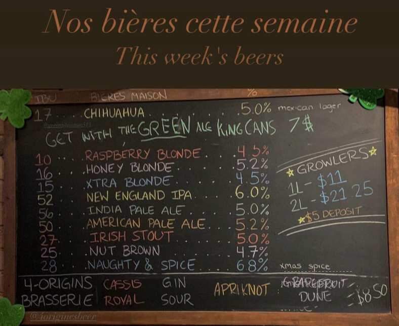 Brutopia Brew Pub - Montreal, QC menu_pic