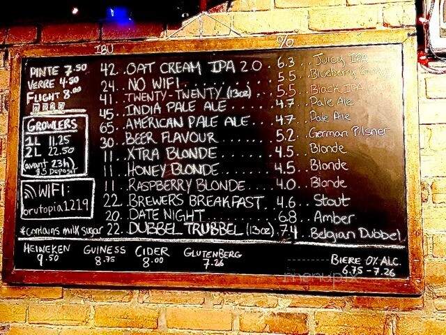 Brutopia Brew Pub - Montreal, QC menu_pic