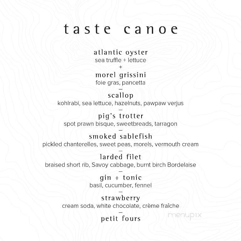 Canoe Restaurant & Bar - Toronto, ON menu_pic