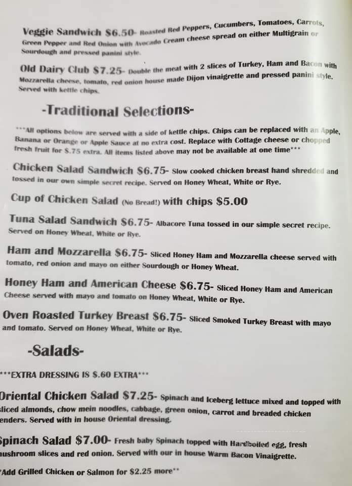 Old Dairy - Macomb, IL menu_pic