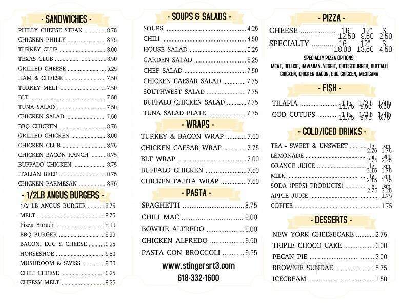 Stinger's - Cahokia, IL menu_pic