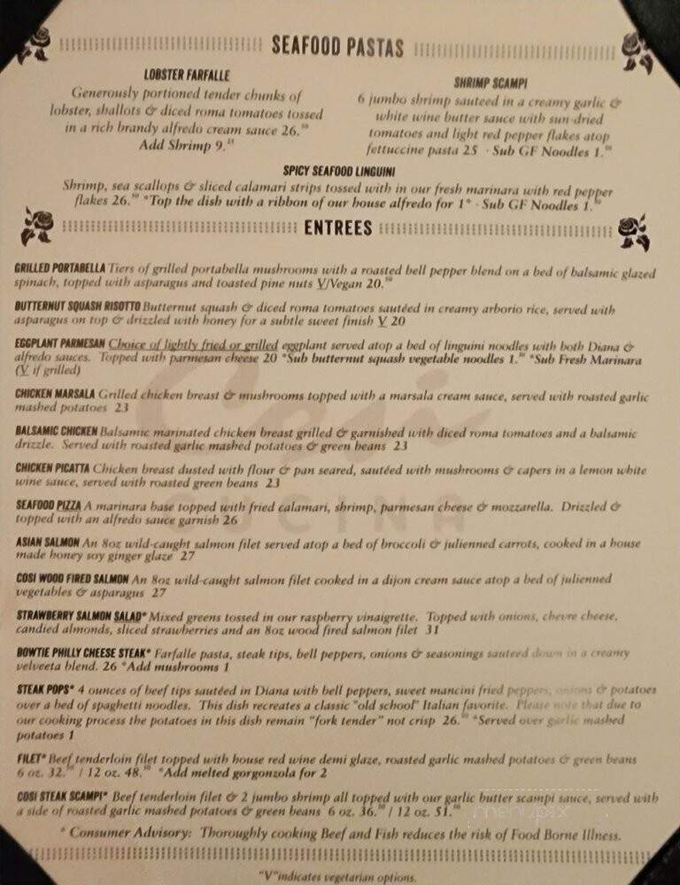 Cosi Cucina Italian Grill - Clive, IA menu_pic