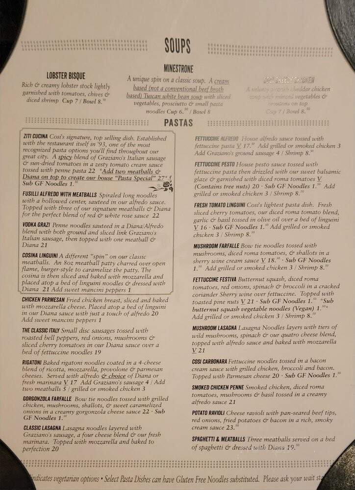 Cosi Cucina Italian Grill - Clive, IA menu_pic