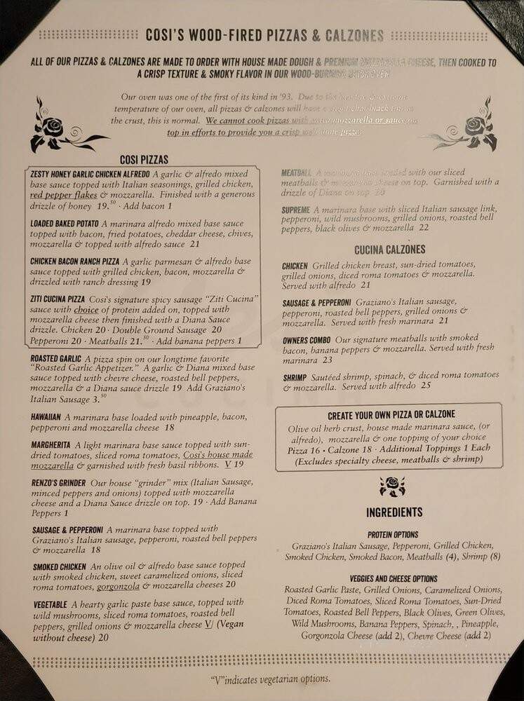 Cosi Cucina Italian Grill - Clive, IA menu_pic