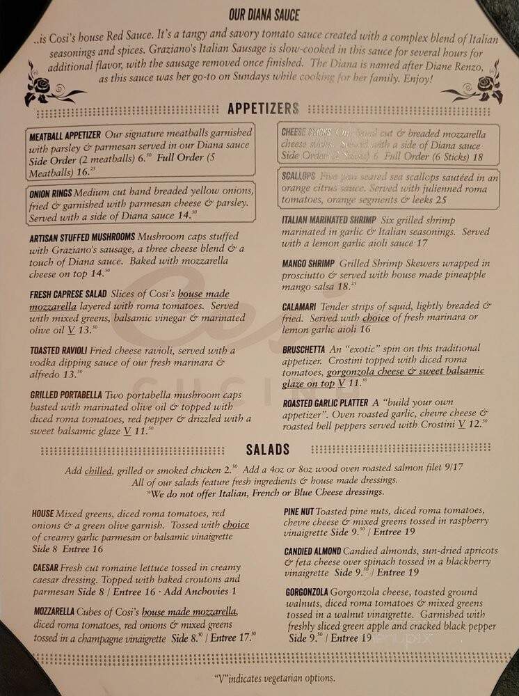 Cosi Cucina Italian Grill - Clive, IA menu_pic