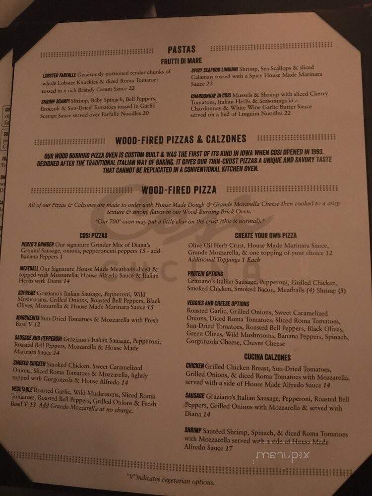 Cosi Cucina Italian Grill - Clive, IA menu_pic