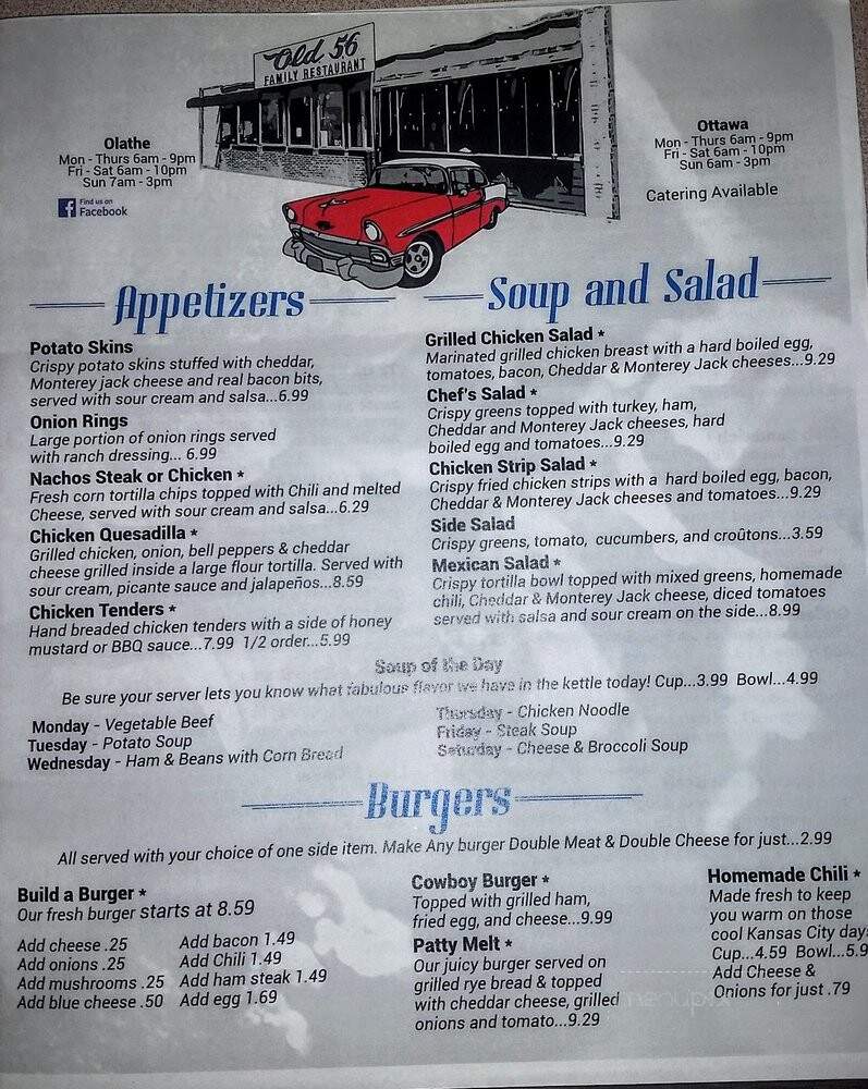 Old 56 Family Restaurant - Ottawa, KS menu_pic