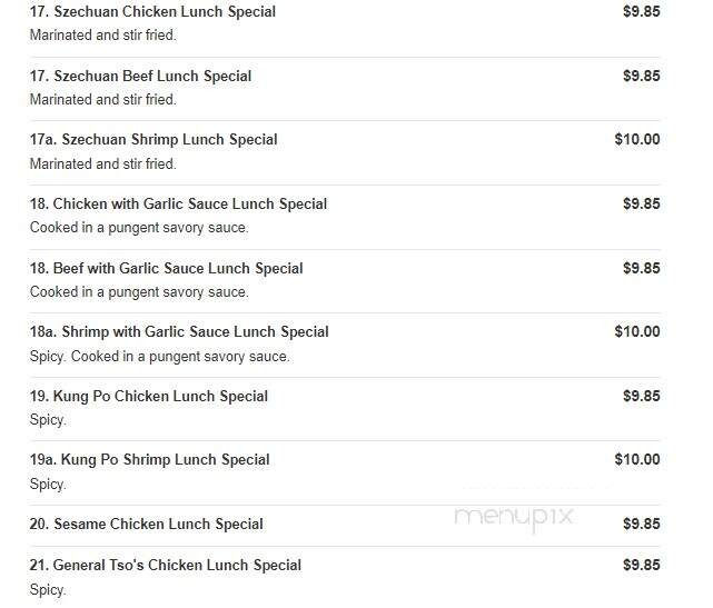 Bruce Lee - Timonium, MD menu_pic