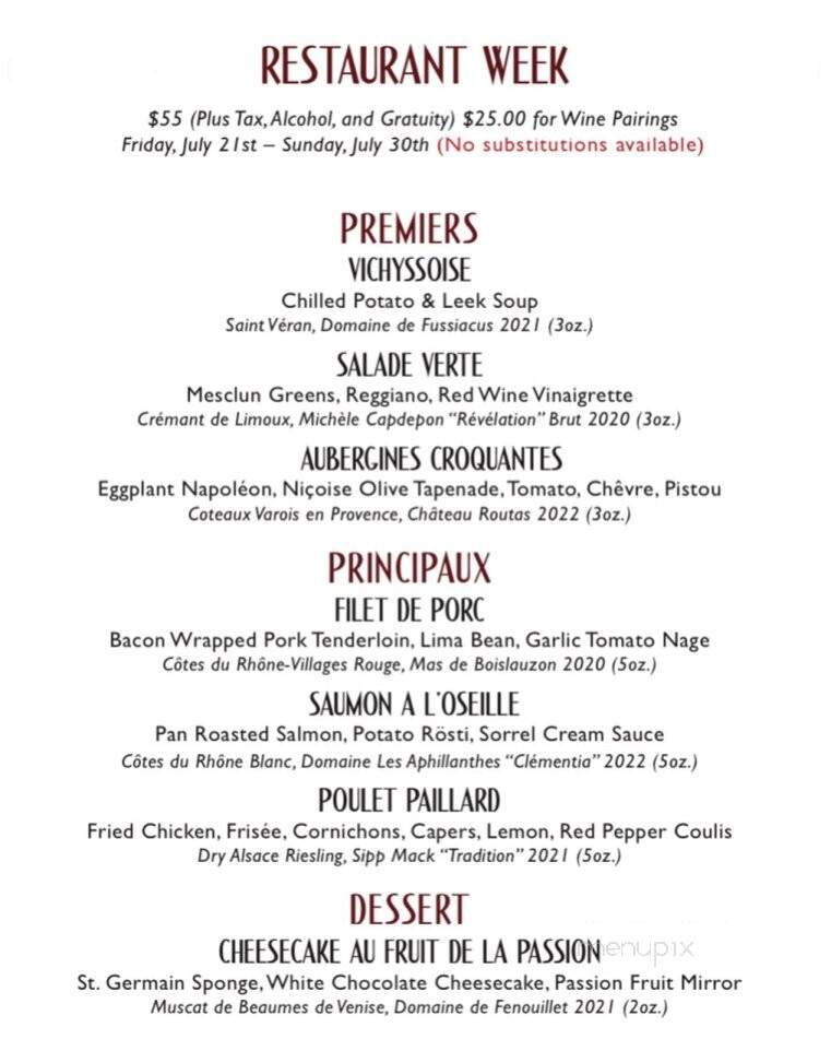 Petit Louis Bistro - Baltimore, MD menu_pic