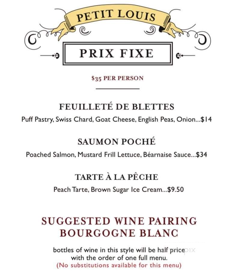 Petit Louis Bistro - Baltimore, MD menu_pic