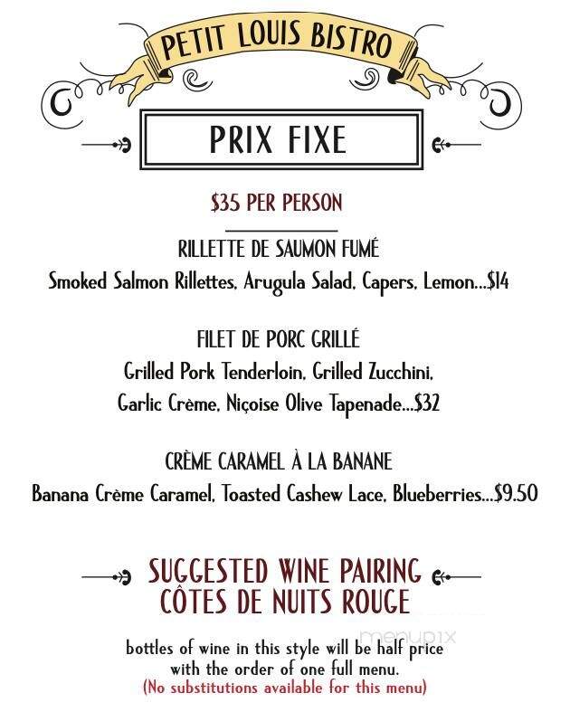 Petit Louis Bistro - Baltimore, MD menu_pic