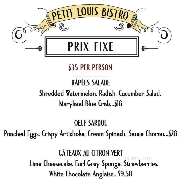Petit Louis Bistro - Baltimore, MD menu_pic