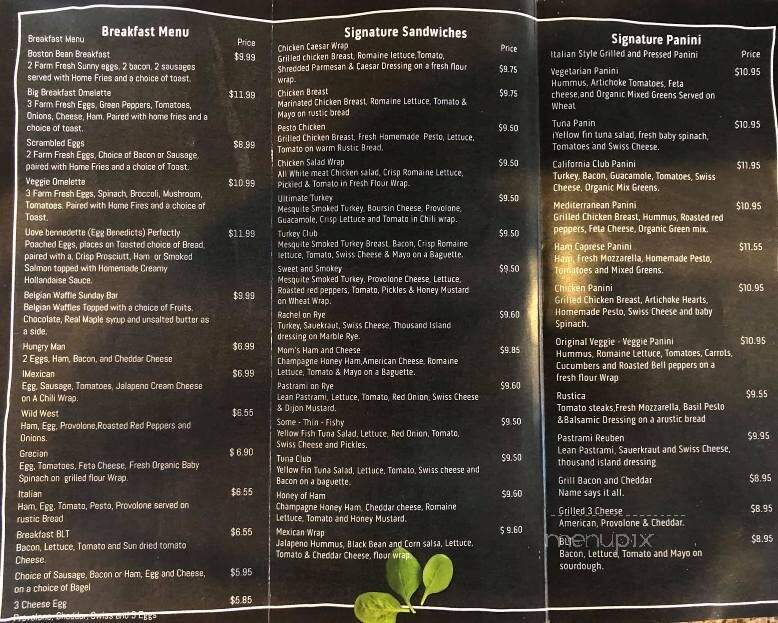 Boston Bean House - Maynard, MA menu_pic