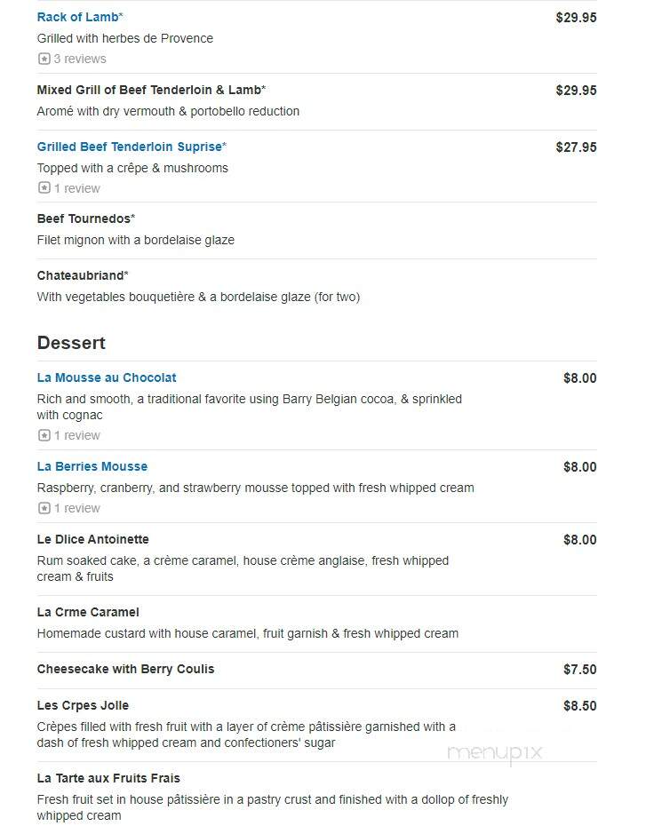 Le Lyonnais Restaurant - Acton, MA menu_pic