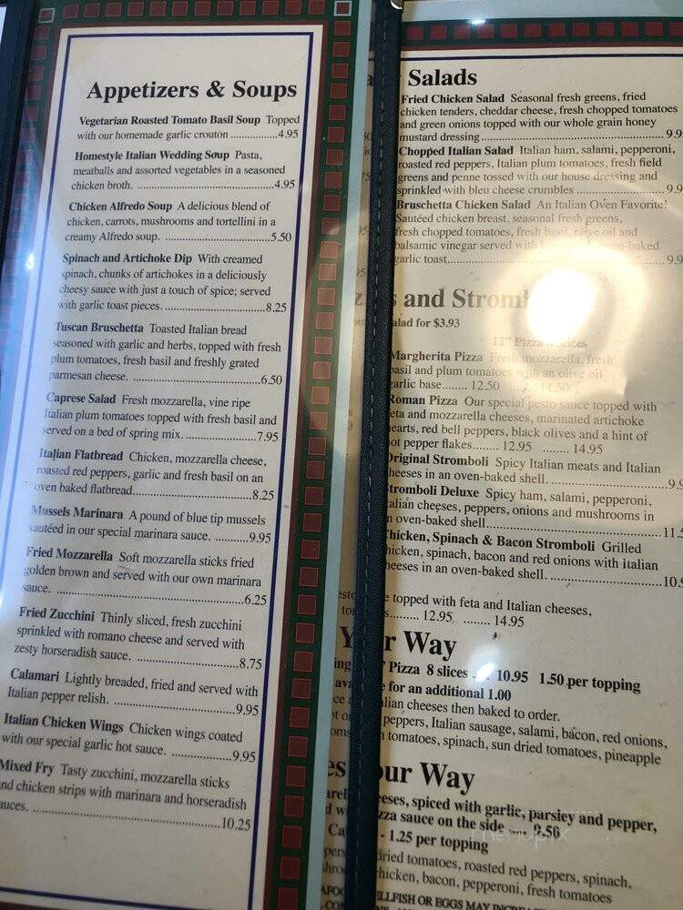 Italian Oven Restaurant - Peachtree City, GA menu_pic