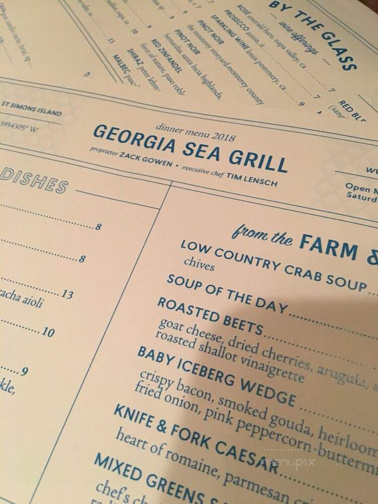Georgia Sea Grill - St Simons Island, GA menu_pic