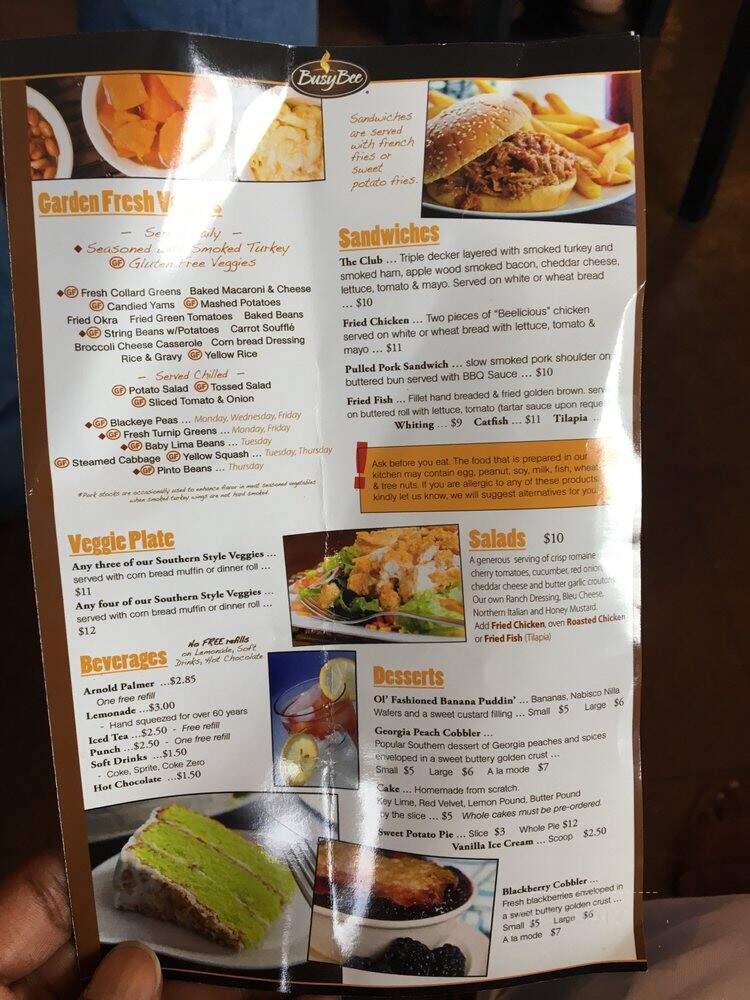 Busy Bee Cafe - Atlanta, GA menu_pic