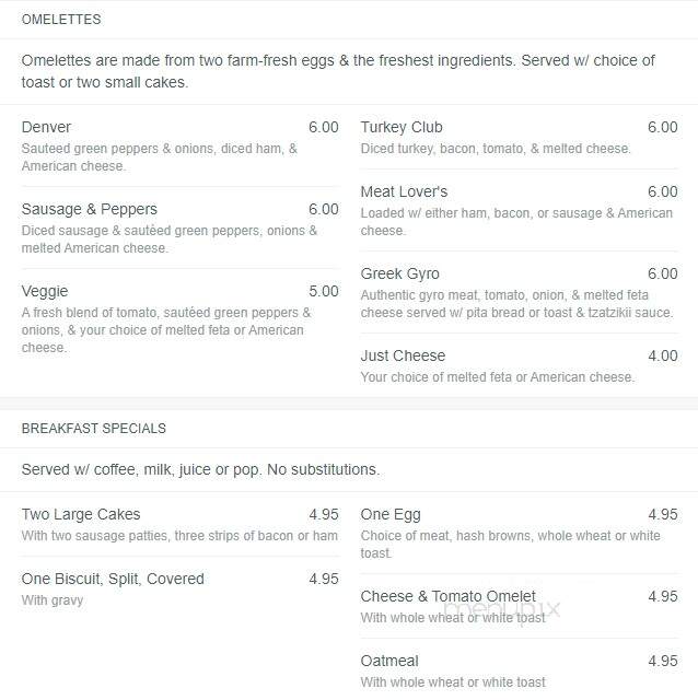 Costas' Candies & Restaurant - Owatonna, MN menu_pic