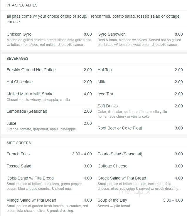 Costas' Candies & Restaurant - Owatonna, MN menu_pic