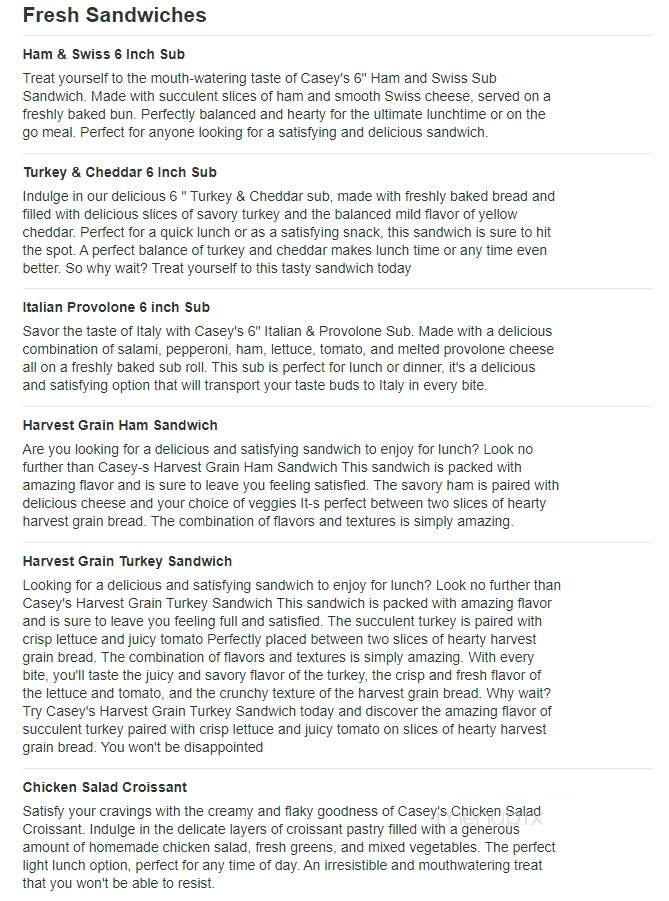 Casey's General Store - Lebanon, MO menu_pic