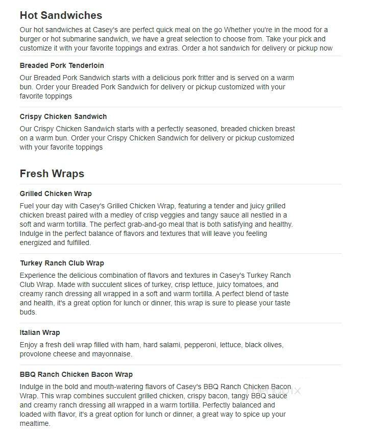 Casey's General Store - Lebanon, MO menu_pic