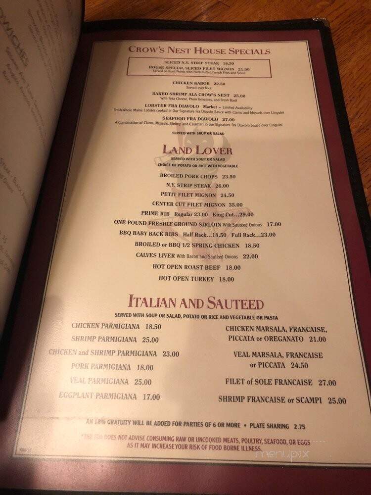 Crows Nest - Hackensack, NJ menu_pic