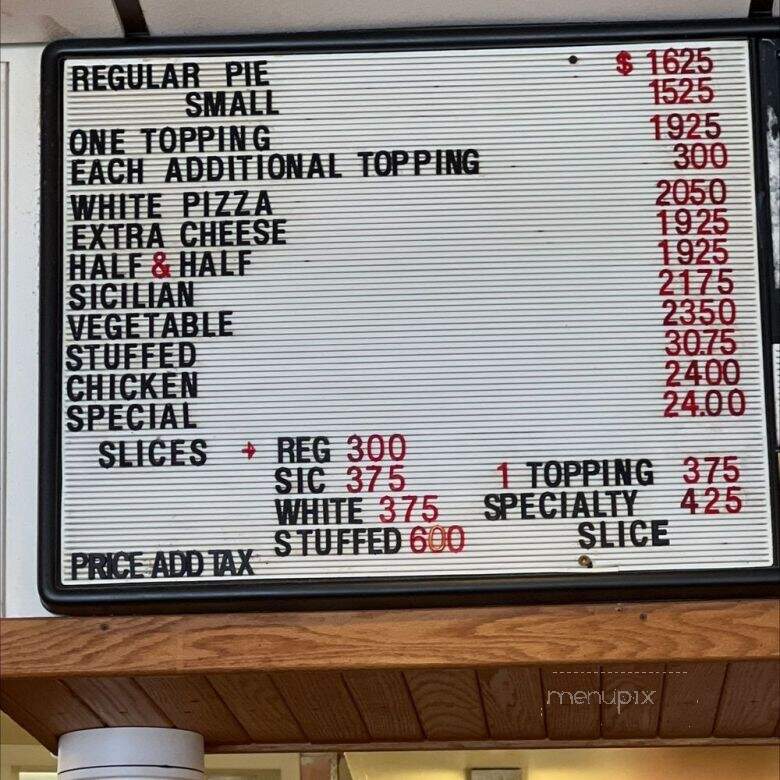 Uncle Frank's Pizza - Dumont, NJ menu_pic