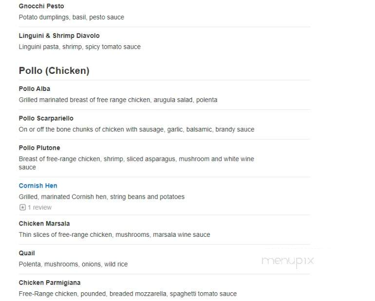 Alba's Restaurant - Port Chester, NY menu_pic