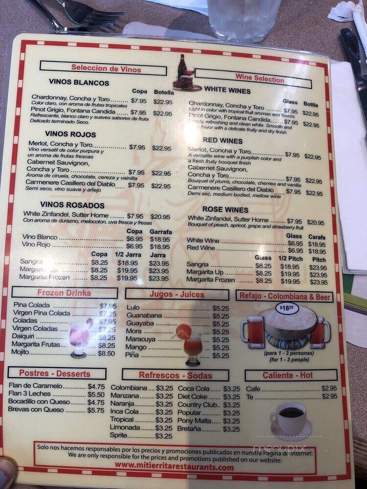 Mi Tierrita Restaurant - Hempstead, NY menu_pic