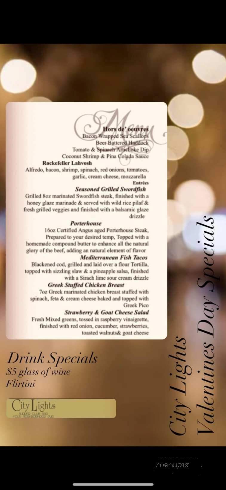City Lights Supper Club - Valley City, ND menu_pic