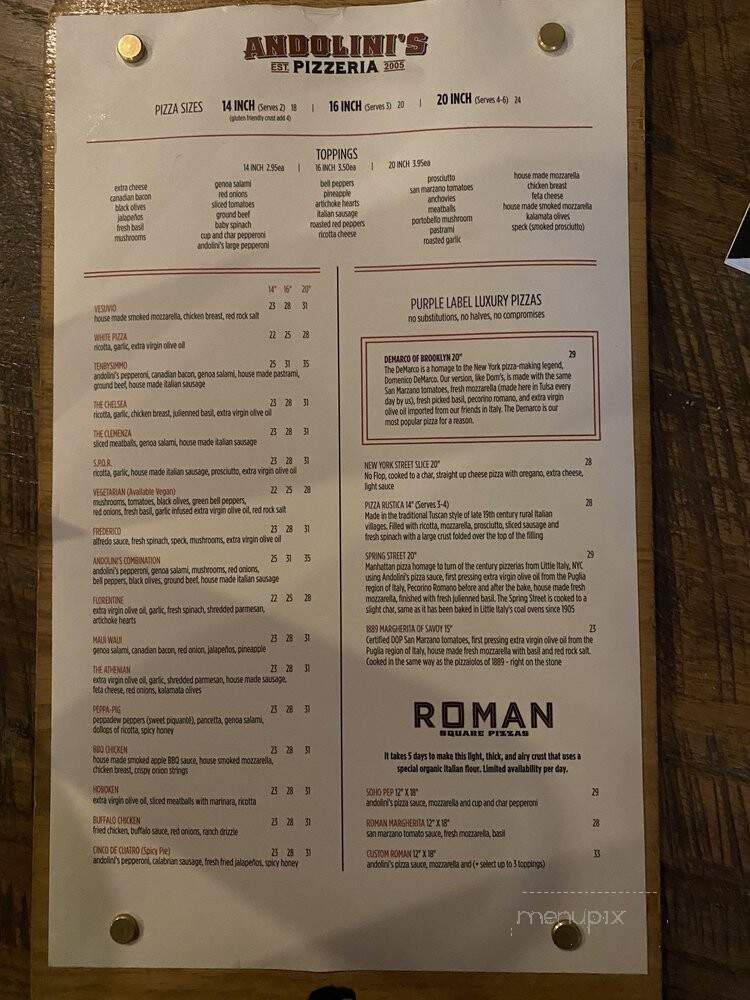 Andolini's Pizzeria & Italian - Owasso, OK menu_pic