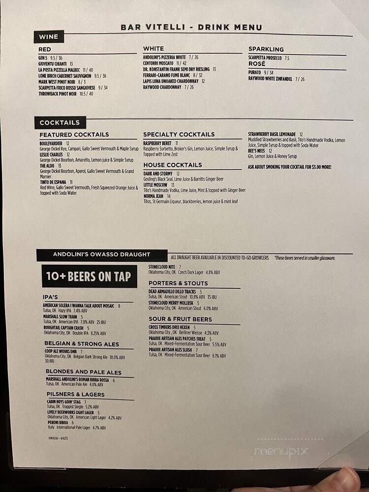 Andolini's Pizzeria & Italian - Owasso, OK menu_pic