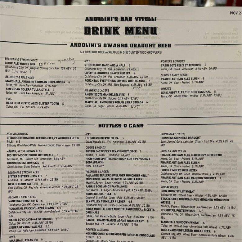 Andolini's Pizzeria & Italian - Owasso, OK menu_pic